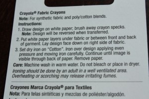 Fabric Crayon Directions